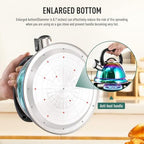 Tea Kettle, Kettle 3.7QT, Tea Pot Whistling 316 Stainless Steel, Tea Kettle Stovetop with Cool Folding Handle, Kettle Teapot Rainbow Induction for Boiling Water, Mirror Finish - Image 5