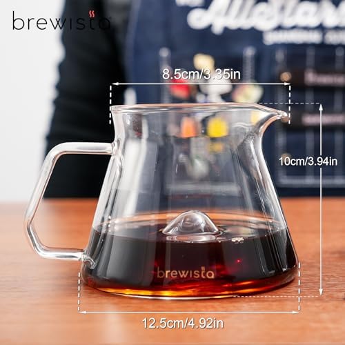 Brewista 300ml/10.1oz X Series M Glass Coffee Carafe, Small Pour Over Glass Pot Server, Inner Cone Shape Design for Improved Flavor, Heat Resistant Odorless Glass Pitcher - Image 2