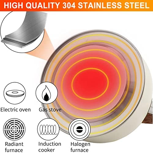 Vilihkc Tea Kettle 2.6 Liter Whistling Tea Kettle, Tea Pots for Stove Top Food Grade Stainless Steel with Wood Pattern Folding Handle, Loud Whistle Kettle for Tea, Coffee, Milk - Image 4