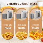 BIEAMA Commercial French Fry Cutter with 1/4", 3/8", 1/2" Blades - Image 3
