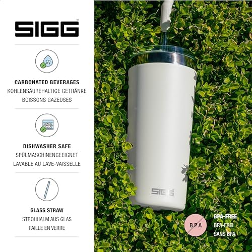 SIGG - Insulated Mug - Travel Mug Helia - With Durable Glass Straw & Cleaning Brush - Leakproof - BPA Free - 18/8 Stainless Steel - 15oz/20oz - Image 4