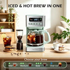 Taylor Swoden Programmable Coffee Makers 12 Cup， Green & Stainless Steel - Image 2