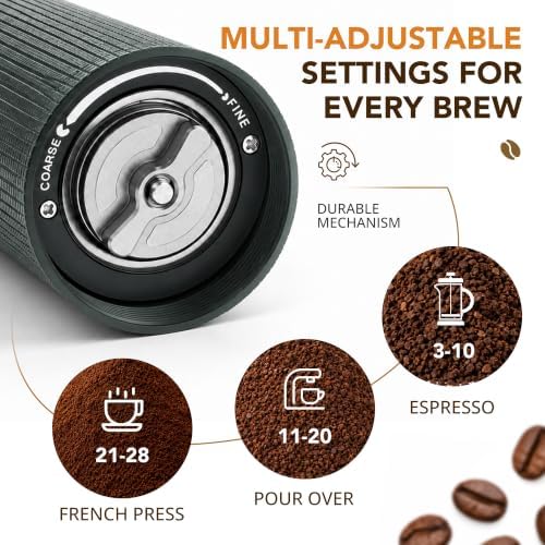 Portable Manual Coffee Grinder, Adjustable Stainless Steel Burr - Image 4