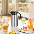 GearRoot 28oz Small Coffee Carafe Insulated Coffee Pot, 2 Pack Silver - Image 6