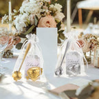 uxcell 25 Set Bridal Shower Tea Party Favor for Cherry Blossom Spoon, Gold - Image 5