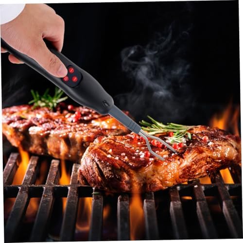 Electronic BBQ Fork Thermometer, Meat Cooking Temperature Indicator | ABS and Stainless Steel Build, Easy-to-read Black Design, for Bar and Cafe Use, 2 Aaa Batteries - Image 5
