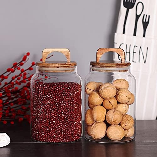 SAIOOL Canister Set of 2, Glass Kitchen Canisters - Image 6