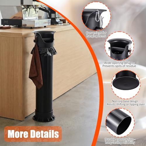 HOMEE 18L Floor Standing Espresso Coffee Knock Box with 25 Garbage Bags - Image 4