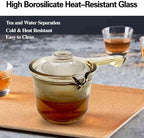 Single Serve Glass Teapot, 12 oz Side Handle Kyusu, Infuser for Loose Tea - Image 7