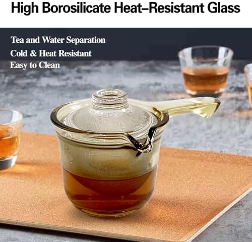 Single Serve Glass Teapot, 12 oz Side Handle Kyusu, Infuser for Loose Tea - Image 7