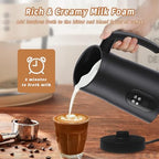 Milk Frother, 4 in 1 Electric Milk Frother and Steamer with Handle, Saicefe 11.8oz/350ml Automatic Warm and Cold Foam Maker for Coffee,Latte, Cappuccino, Hot Chocolate, 400W, Black - Image 6
