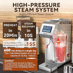 Commercial Milk Frother and Steamer 2000W, 6 Temp Settings, Silver - Image 4