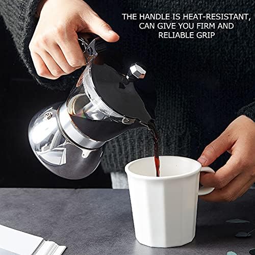 Gavigain Moka Induction Stovetop Strong Coffee Maker, Moka Pot Premium Crystal Shape Top Stovetop Coffee, Moka Pot - 4 cup, Classic Italian coffee maker for Coffee Lover - Image 3