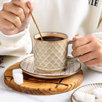 GBhome 6 OZ Coffee Mugs with Saucer and Stand, Ceramic Espresso Coffee Cup - Image 6