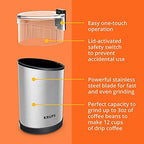 Krups Coffee Grinder, Fast-Touch, 3oz, 85g bean hopper - Easy to Use, One Touch Operation - 200 Watts - Espresso Grinder, Spice Grinder, 2 to 12 cup Coffee Bean Grinder, Silver - Image 5