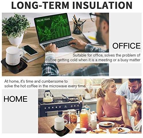 Coffee Mug Warmer for Desk with Heating Function 25 Watt Electric Beverage Warmer with Adjustable Temperature 131℉/ 55℃or 167℉/ 75℃ (Without Mug) 2PCS - Image 7