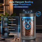 Veken Electric Vacuum Coffee Canister with Window, Auto-Seal Container,19OZ - Image 2