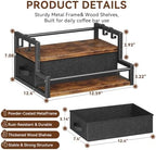 Coffee Syrup Organizer Rack with Drawer, 2 Tier Coffee Bar Organizer - Image 3