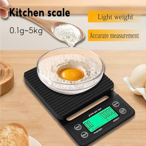 Coffee Scale with Timer, 0.1g Precision Digital Coffee Espresso Scale for Pour Over, Coffee Bean Weighing, Barista Brewing with Waterproof Cover, 5kg Capacity - Image 3
