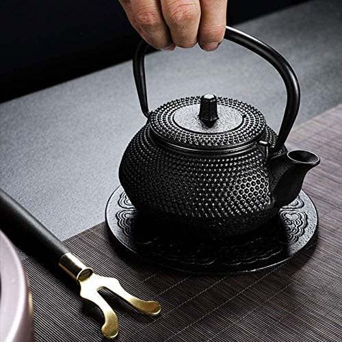 0.3 L Small Japanese Cast Iron Teapot With Stainless Steel Infuser For One Person, Hobnail Tetsubin Kettle For Making Tea, Black - Image 7