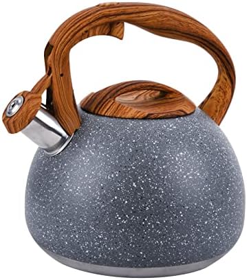 3.2Qt Stainless Steel Whistling Tea Kettle Stovetop, Sky Grey by FOEDO
