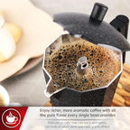 Magefesa Onix 9-Cup Stovetop Espresso Moka Pot, Stainless Steel & Aluminum Italian Coffee Maker, All-Stovetop Compatible Greca Coffee Maker - Image 4