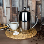 Bellux Thermal Wall Collection Premium 3-Cup (350ml) Cafetière, Hollow Handles, Drip-Free Spout, 18/10 Stainless Steel, Mirror Polished Finish, Silver - Image 3