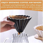 Ceramic Coffee Filter, Origami Cone Style Pour Over Dripper Reusable Hand Brewed For Home Cafe(Black,14cm) - Image 5