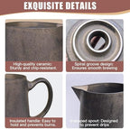 Ceramic Pour Over Coffee Maker Dripper - Uses Standard #2 & #4 Paper Filters, 450ml/15oz, Rusty, Barista Style for Home & Office - Image 6