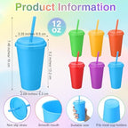 Honeydak 30 Pcs Reusable Plastic Tumbler with Lid&Straw,No Glitter,Solid - Image 3