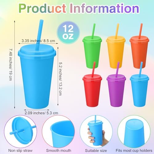 Honeydak 30 Pcs Reusable Plastic Tumbler with Lid&Straw,No Glitter,Solid - Image 3