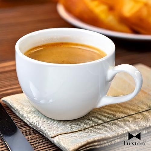 Tuxton China BPF-0801 Cappuccino Cup, 8 oz., 3-1/2" dia. x 2-1/2"H, microwave & dishwasher safe, oven proof, fully vitrified, lead-free, DuraTux, Porcelain White, Pack of 12 - Image 3