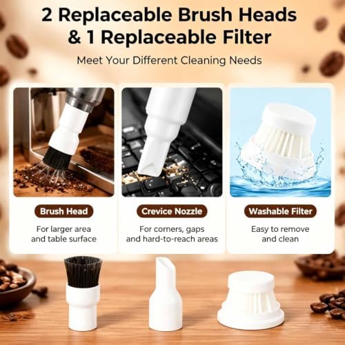 Mini Coffee Grinder Vacuum Cleaner, 2026 New Coffee Grinder Cleaner，White - Image 4