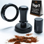 53.3mm Premium Professional Barista Kit 4-in-1: Double Spring Loaded Self-Leveling Espresso Tamper with WDT Tool, Dosing Funnel & Anti-Slip Base. Anodized Aluminum for 53mm - 54mm Portafilters. by Unknown
