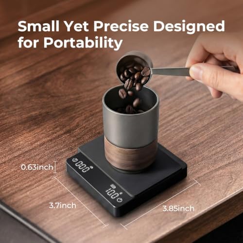 Mini Coffee Scale with Timer - VABICA USB-C Rechargeable Espresso Scale - Image 4