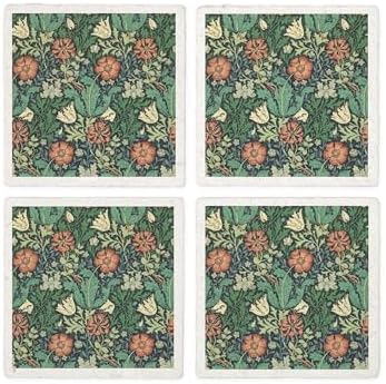 CafePress William Morris Compton Wallpaper Tumbled Stone - Set of 4 Coasters Set of 4 by CafePress