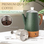Mixpresso 10 Cup Shiny Green Electric Percolator Coffee Pot Stainless Steel - Image 3