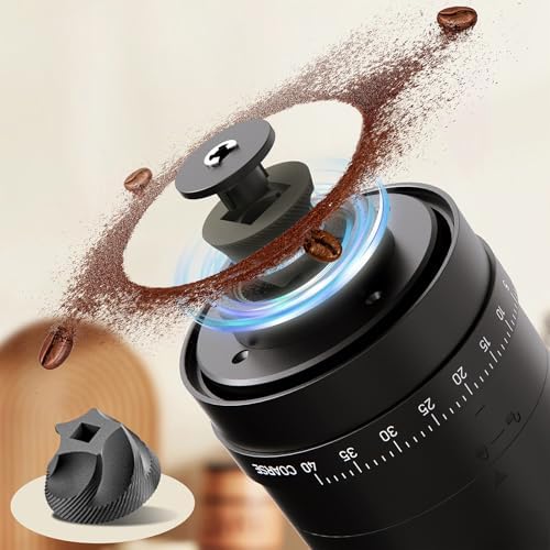 Portable Electric Coffee Bean Grinder with 40 Grinding Settings, 5-Blade Ceramic Conical Burr, One Button Start Auto Stop, Rechargeable Battery, Handheld Espresso Grinder with - Image 3