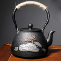 Tea Kettle,Cast Iron Teapot in Japanese Style,Tetsubin Tea Kettle with Stainless Steel Infuser,Die Casting Pattern Stove Safe Kettles,Traditional Iron Teapots,1.2L(Color:N) (Size : G) by Unknown