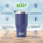 Beast 40 oz Tumbler Stainless Steel Vacuum Insulated Coffee Ice Cup Double Wall Travel Flask (Royal Blue) - Image 6