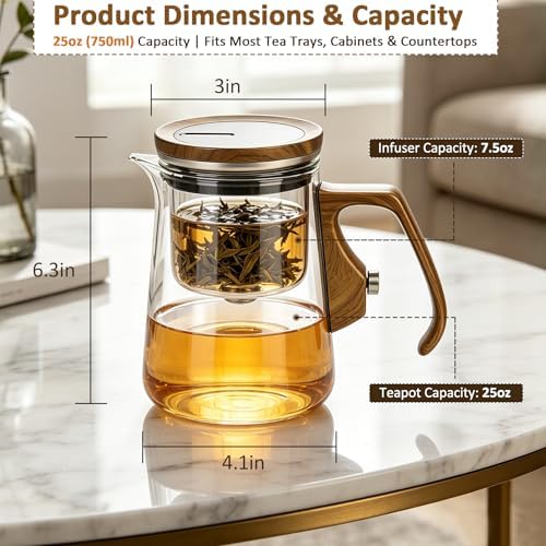 Magnetic Glass Teapot, Enchanted Tea Pot with Infuser - 25oz - Image 7