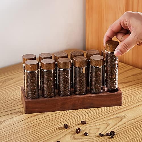 Single Dose Coffee Bean Storage Tubes Coffee Bean Cellar Wooden Display Stand and Funnel Espresso Accessories - Image 5