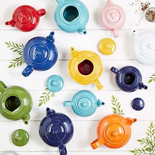 RSVP International Stoneware Teapot Collection, Microwave and Dishwasher Safe, 42 oz, White - Image 6