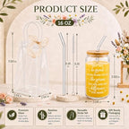 Iced Coffee Mugs, 8 Sets, Glass, 16 oz, Reusable, Inspirational - Image 2