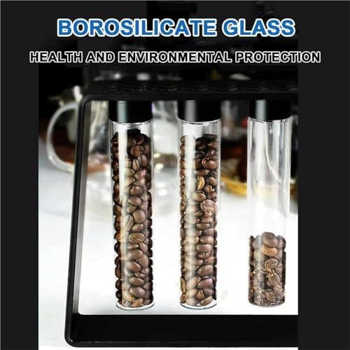 Single Dose Coffee Bean Storage Tubes, 4Pcs Glass Coffee Bean Cellars, With Stand, Magnetic Tube Cover Design, Capacity 45g, For Display Stand Coffee Beans, Scented Tea - Image 4