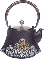 1200ml Japanese Cast Iron Teapot With Copper Lid - Large Cast Iron Tea Kettle Maintains Temperature - Vintage Tea Kettle - Collector's Item For Tea Aficionados by MGEMJMJ