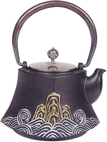 1200ml Japanese Cast Iron Teapot With Copper Lid - Large Cast Iron Tea Kettle Maintains Temperature - Vintage Tea Kettle - Collector's Item For Tea Aficionados by MGEMJMJ