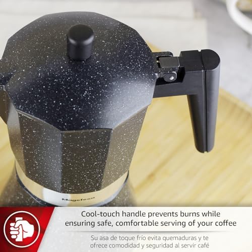 Magefesa Onix 9-Cup Stovetop Espresso Moka Pot, Stainless Steel & Aluminum Italian Coffee Maker, All-Stovetop Compatible Greca Coffee Maker - Image 5