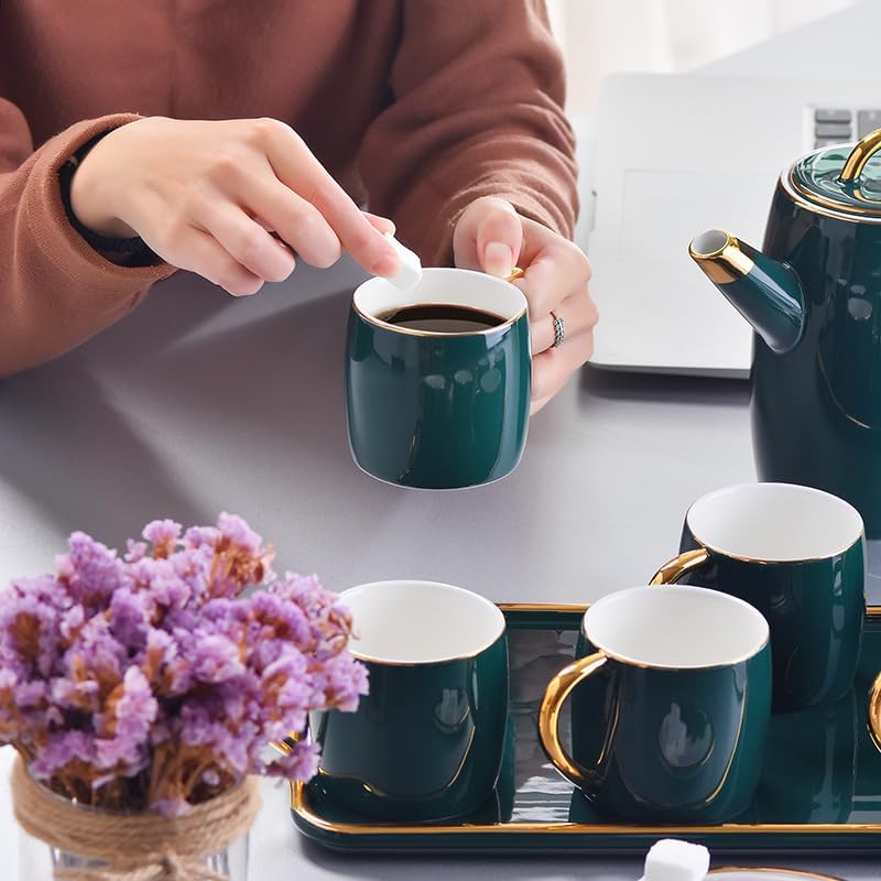 Water Pitcher Afternoon Tea Set Simple Home Hotel Cold Kettle Ceramic Coffee Cup and Saucer Set Water Jug - Image 6