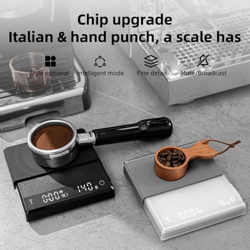 MINI COFFEE SCALE TIMER 2KG 0.1G ACCURATE 3 MODES PORTABLE DIGITAL ESPRESSO POUR OVER COFFEE SILICONE INSULATION COVER (ABS (acrylonitrile-butadiene-styrene) 2) - Image 3